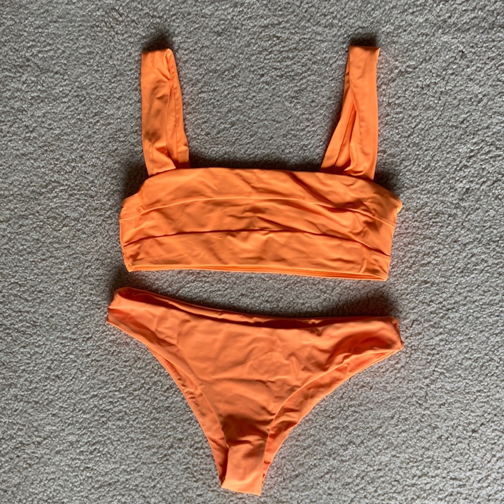 Shein Bathing-suit- neon orange- size small